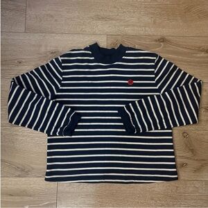 Lululemon Navy & White Striped Long Sleeve Tee